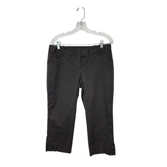 The Limited Drew Fit  Pinstripe Brown/White Capri Dress Pants Size  10 - Picture 1 of 8